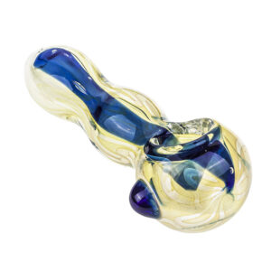 Glass Spoon Pipe w/ Blue Stripe | Weed Bowls For Sale | Free NZ Shipping