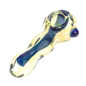 Glass Spoon Pipe w/ Blue Stripe | Weed Bowls For Sale | Free NZ Shipping