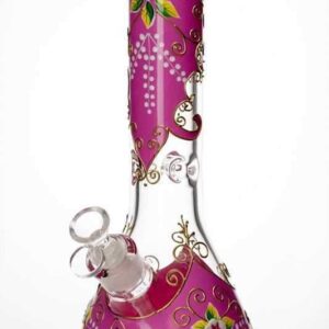 13" Flower Artwork Beaker Bong | Glass Bongs For Sale | Free NZ Shipping