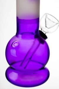 6″ Two tone color purple glass water bong