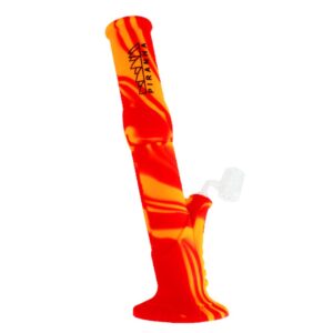 Piranha Silicone Water Pipe 14″ Two Piece w/ Glass Downstem – Assorted Colors