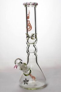 14.5" Genie Color Dot Curved Tube | Water Glass Bongs | Free NZ Shipping
