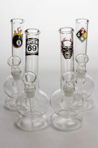 8″ glass water bong with bowl stem