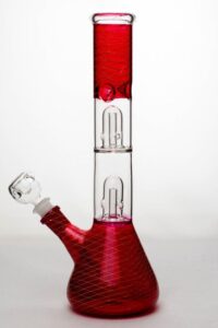 12″ double dome percolator patterned beaker water bong