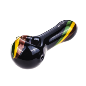 Black Glass Pipe w/ Rasta Stripes | Weed Bowls For Sale |Free NZ Shipping