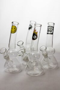 8″ glass water bong with bowl stem