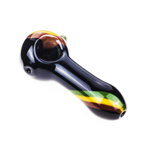 Black Glass Pipe w/ Rasta Stripes | Weed Bowls For Sale |Free NZ Shipping