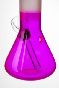 6″ Two tone color pink glass water bong