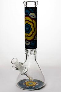 14" Geometric Heavy Glass Beaker Water Bong For Sale | Free NZ Shipping