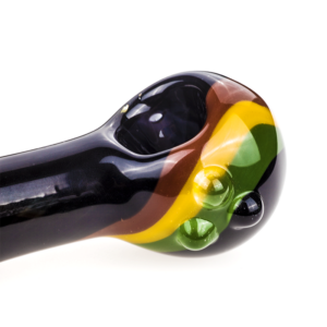 Black Glass Pipe w/ Rasta Stripes | Weed Bowls For Sale |Free NZ Shipping