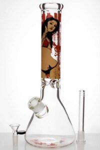 14" Sexy Girl Cartoon | Heavy Beaker Water Glass Bong | Free NZ Shipping