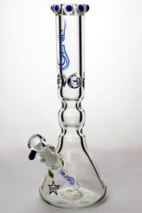 14.5" Genie Color Dot Curved Tube | Water Glass Bongs | Free NZ Shipping