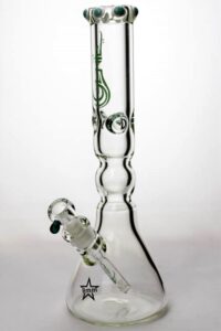 14.5" Genie Color Dot Curved Tube | Water Glass Bongs | Free NZ Shipping