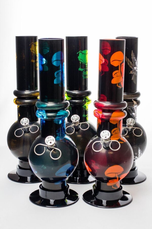 12" Mushroom Pattern Acrylic Cheap Bong For Sale | Free NZ Shipping