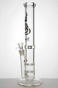 15" Double Flat Glass Water Bong | Bongs For Sale | Free NZ Shipping