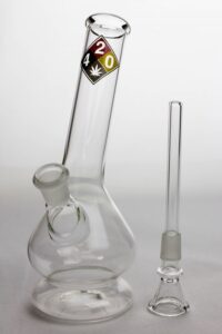 8″ glass water bong with bowl stem