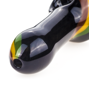 Black Glass Pipe w/ Rasta Stripes | Weed Bowls For Sale |Free NZ Shipping