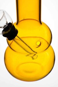 6″ yellow glass water bong