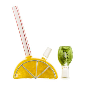 6.7" Lemon Theme Glass Bong | Wax/ Dab Rigs For Sale | Free NZ Shipping