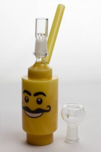 7″ Lego head  2-in-1 glass water bubbler