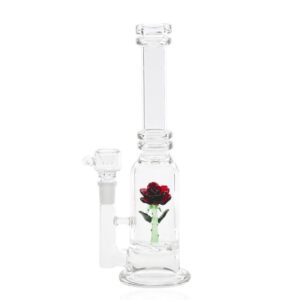 Empire Glassworks – 11″ Straight Tube Water Pipe Glass Rose Kit