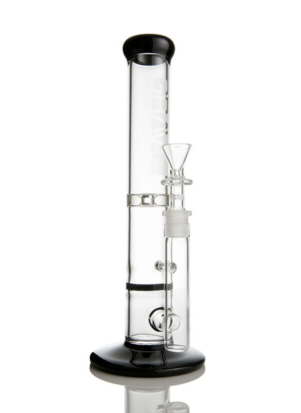 Grav Labs 12″ Straight Water PIpe w/Disc Perc – Black