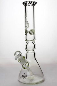 14.5" Genie Color Dot Curved Tube | Water Glass Bongs | Free NZ Shipping