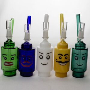 7″ Lego head  2-in-1 glass water bubbler