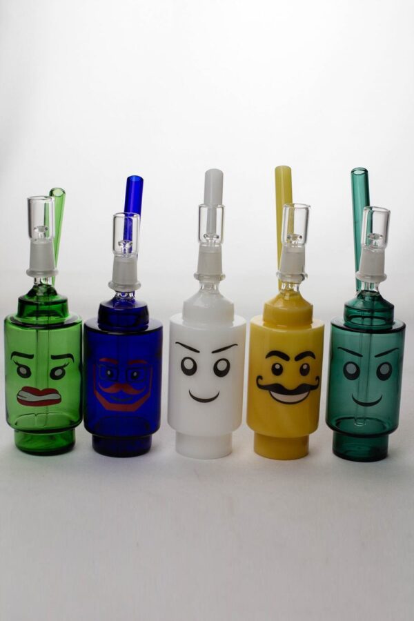 7″ Lego head  2-in-1 glass water bubbler