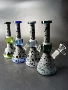 7" Funny Pattern Glass Beaker Bong/Water Pipes For Sale | Free NZ Shipping
