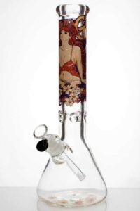 14" Sexy Girl Cartoon | Heavy Beaker Water Glass Bong | Free NZ Shipping