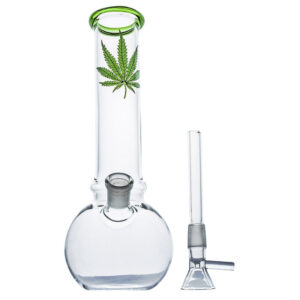 8.3" Leaf Print Mini Glass Bong | Cheap Bongs For Sale | Free NZ Shipping