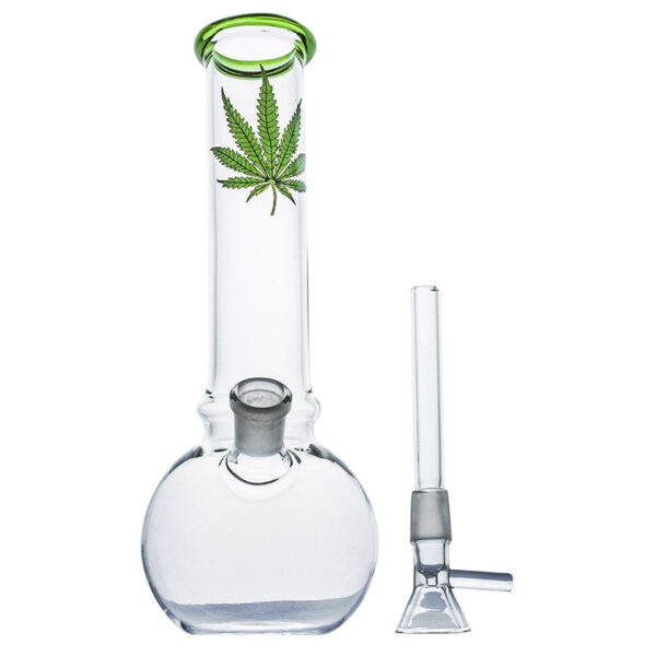8.3" Leaf Print Mini Glass Bong | Cheap Bongs For Sale | Free NZ Shipping
