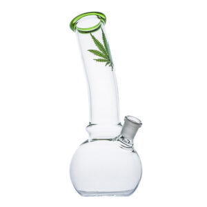 8.3" Leaf Print Mini Glass Bong | Cheap Bongs For Sale | Free NZ Shipping