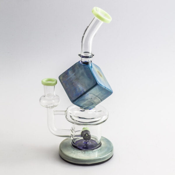 8.5 Blue Cube Glass Dab Rig  Water Pipes For Sale  Free NZ Shipping