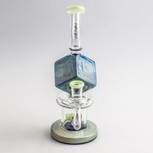 8.5 Blue Cube Glass Dab Rig  Water Pipes For Sale  Free NZ Shipping