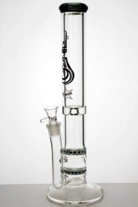 15" Double Flat Glass Water Bong | Bongs For Sale | Free NZ Shipping