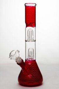 12" Double Dome Patterned Beaker Bong | Cheap Bongs | Free NZ Shipping