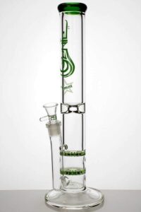 15" Double Flat Glass Water Bong | Bongs For Sale | Free NZ Shipping