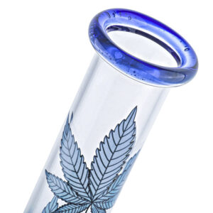 8" Glass Beaker Bong W/ Marijuana Leaf | Bongs For Sale | Free NZ Shipping