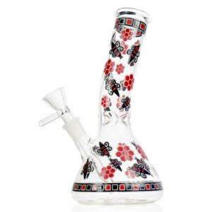 8" Glow-In-The-Dark Honeybee Beaker Bong For Sale | Free NZ Shipping