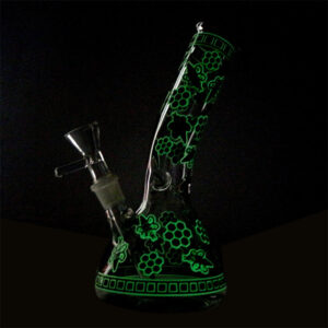 8" Glow-In-The-Dark Honeybee Beaker Bong For Sale | Free NZ Shipping