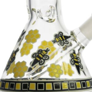 8" Glow-In-The-Dark Honeybee Beaker Bong For Sale | Free NZ Shipping
