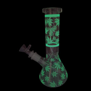 8" Glow-In-The-Dark Leaf Water Beaker Bong For Sale | Free NZ Shipping