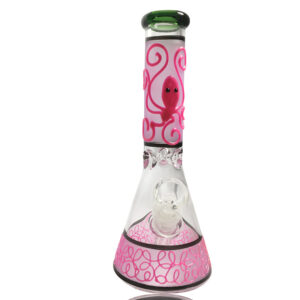 8" Glow-In-The-Dark Octopus Beaker Glass Bong For Sale | Free NZ Shipping