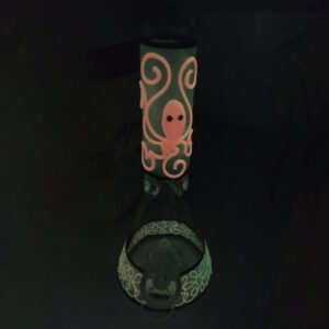 8" Glow-In-The-Dark Octopus Beaker Glass Bong For Sale | Free NZ Shipping