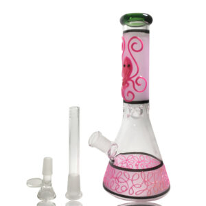 8" Glow-In-The-Dark Octopus Beaker Glass Bong For Sale | Free NZ Shipping