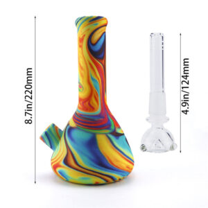 8" Multi Color Swirl Silicone Bong/Water Pipe For Sale | Free NZ Shipping