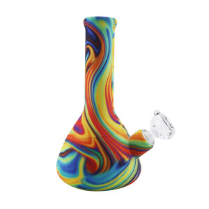 8" Multi Color Swirl Silicone Bong/Water Pipe For Sale | Free NZ Shipping