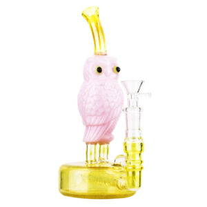 Pink Owl Theme Glass Bong w/ SOC Tokes Vaporizer Set | Free NZ Shipping